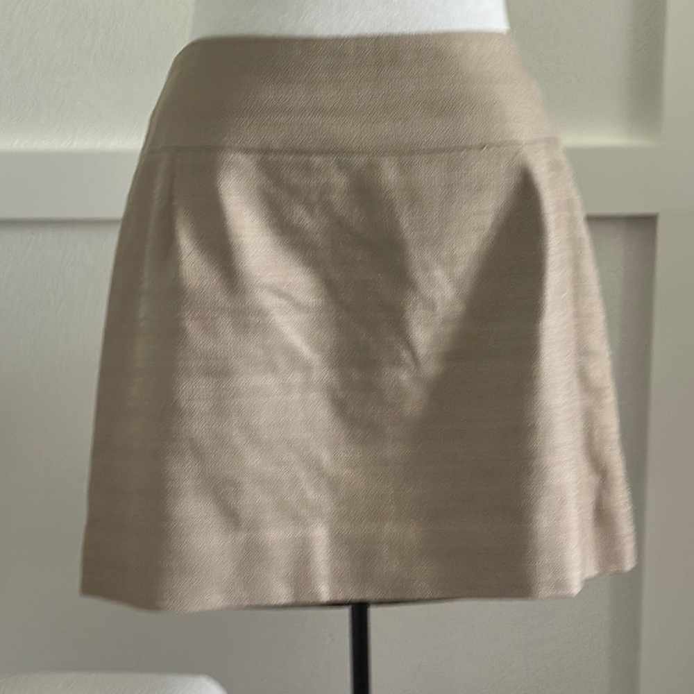 J CREW Classic Tan slub Women's short Skirt sz 10